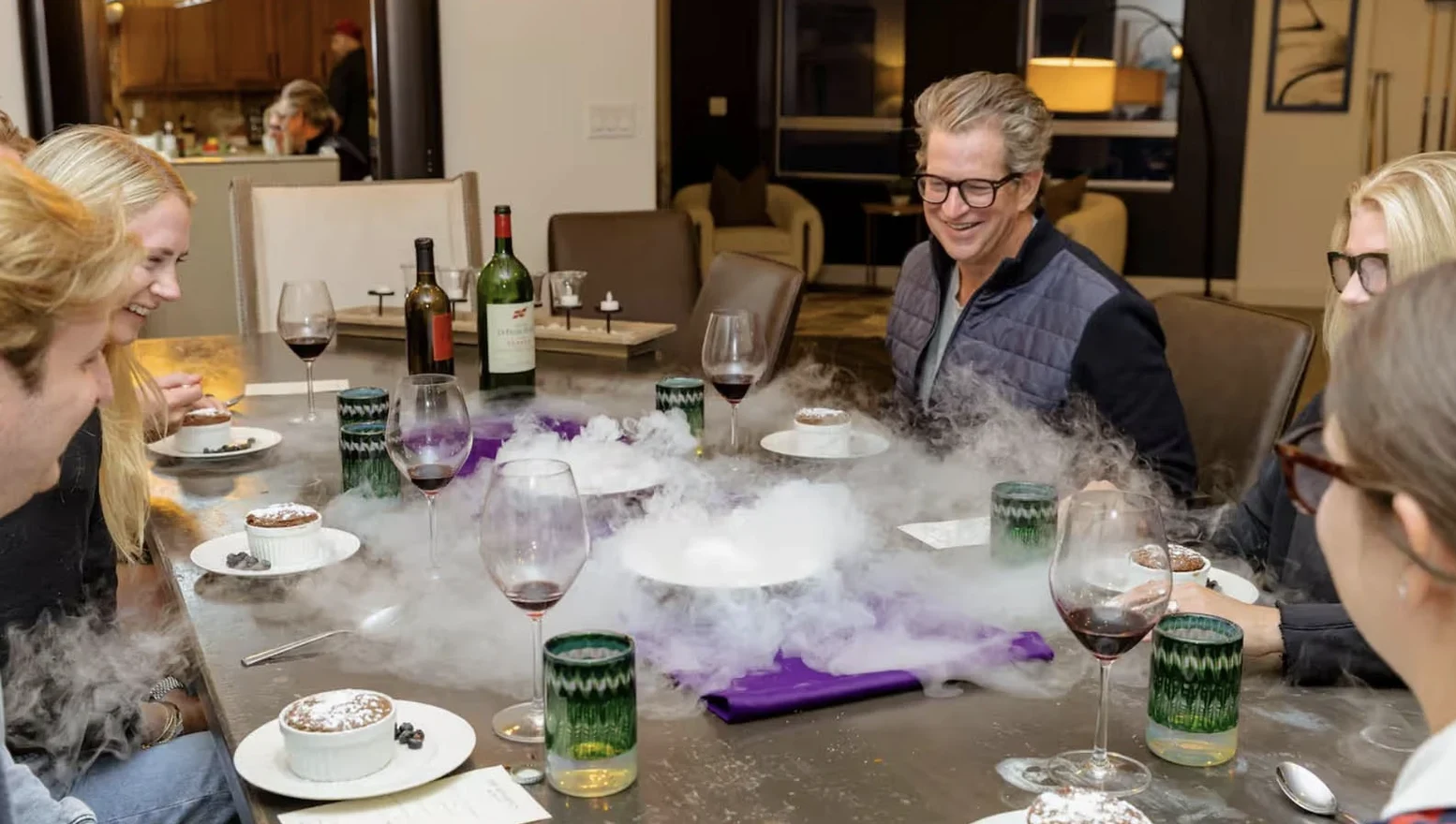 Guests enjoying a private dinner