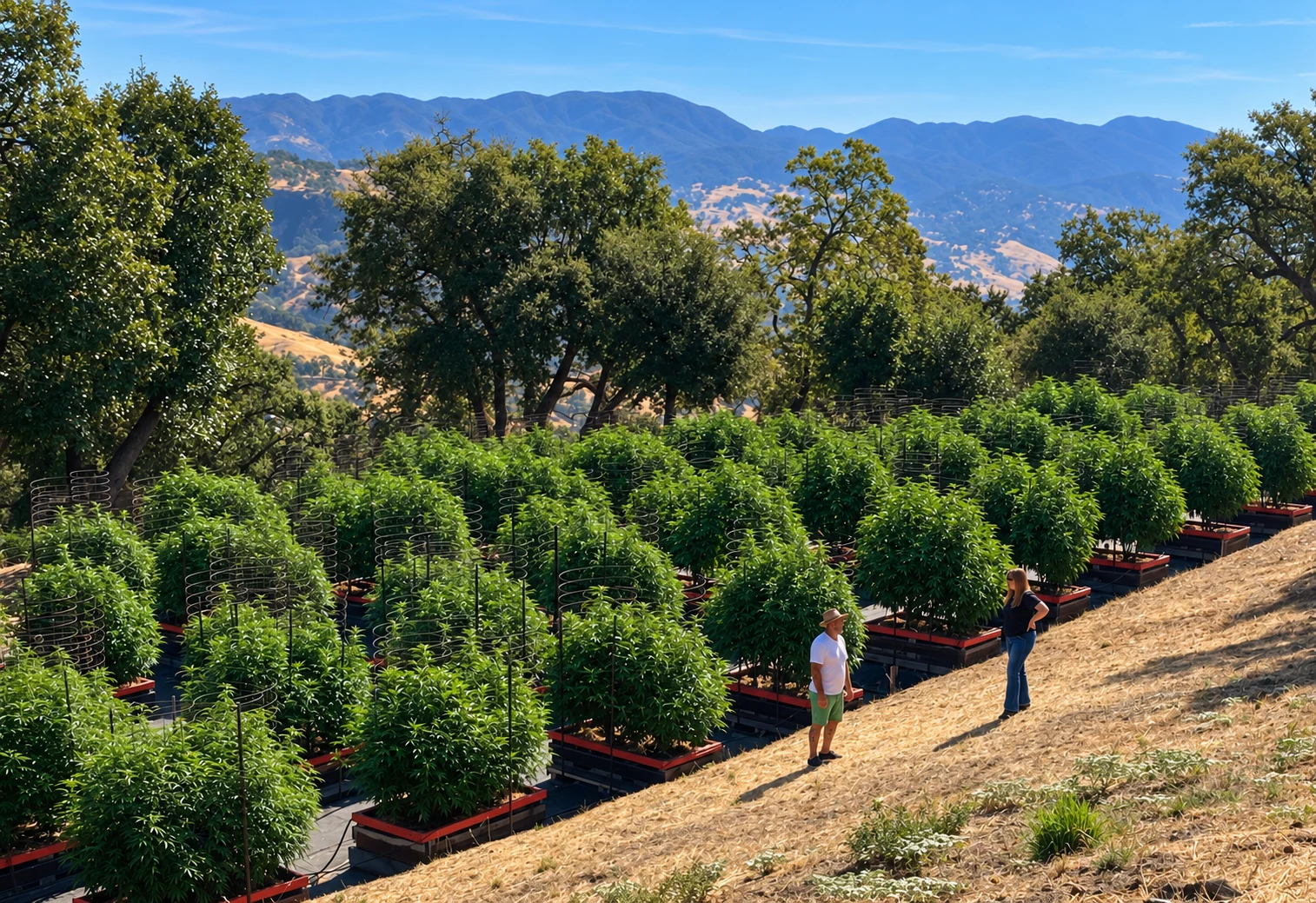 A garden with a Wine Country view